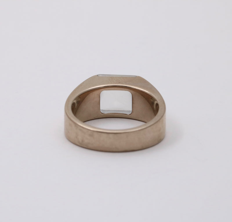Vintage Cartier Moonstone and 18K Gold Tank Ring, Size 53
