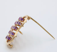 Vintage Tiffany & Co 14K Gold and Gradient Amethyst Heart Pin