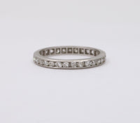 Art Deco Platinum and Diamond Eternity Band, Size 5.75