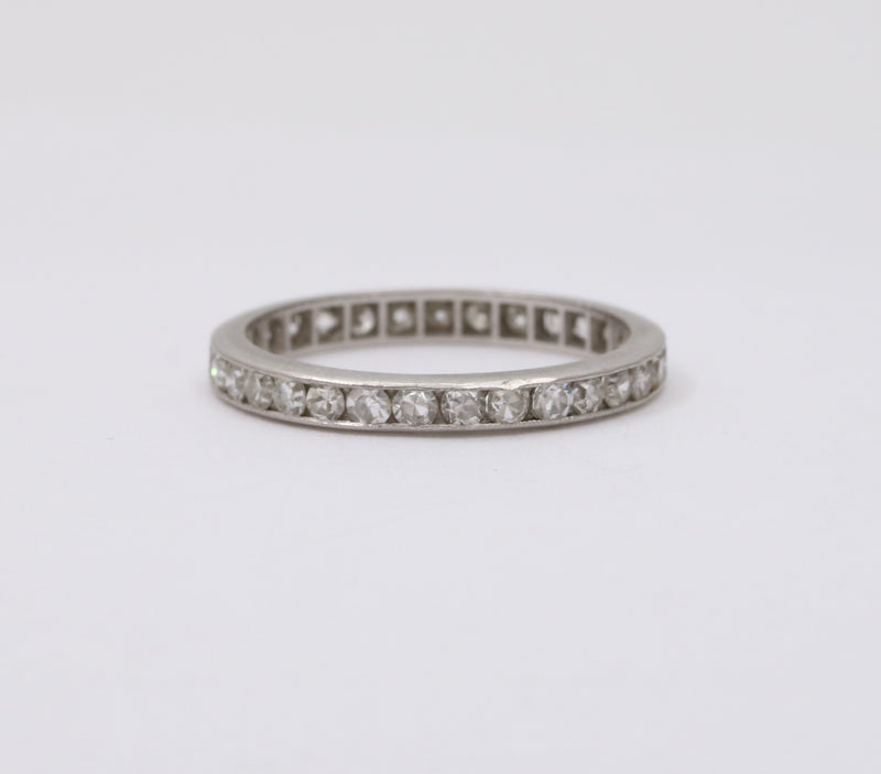 Art Deco Platinum and Diamond Eternity Band, Size 5.75
