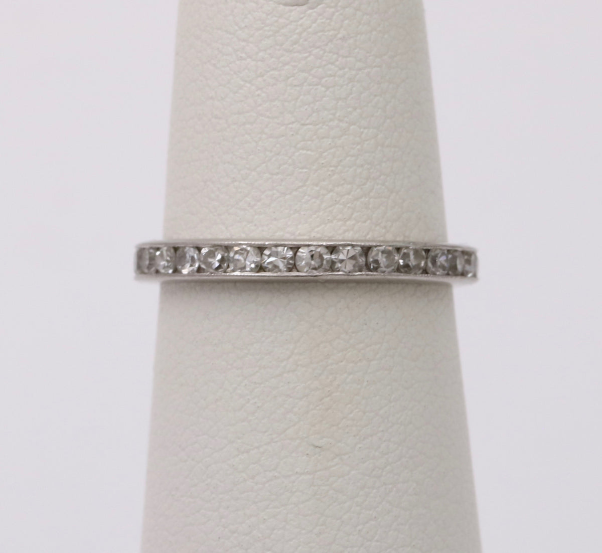Art Deco Platinum and Diamond Eternity Band, Size 5.75