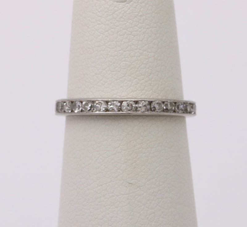 Art Deco Platinum and Diamond Eternity Band, Size 5.75