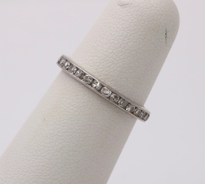 Art Deco Platinum and Diamond Eternity Band, Size 5.75