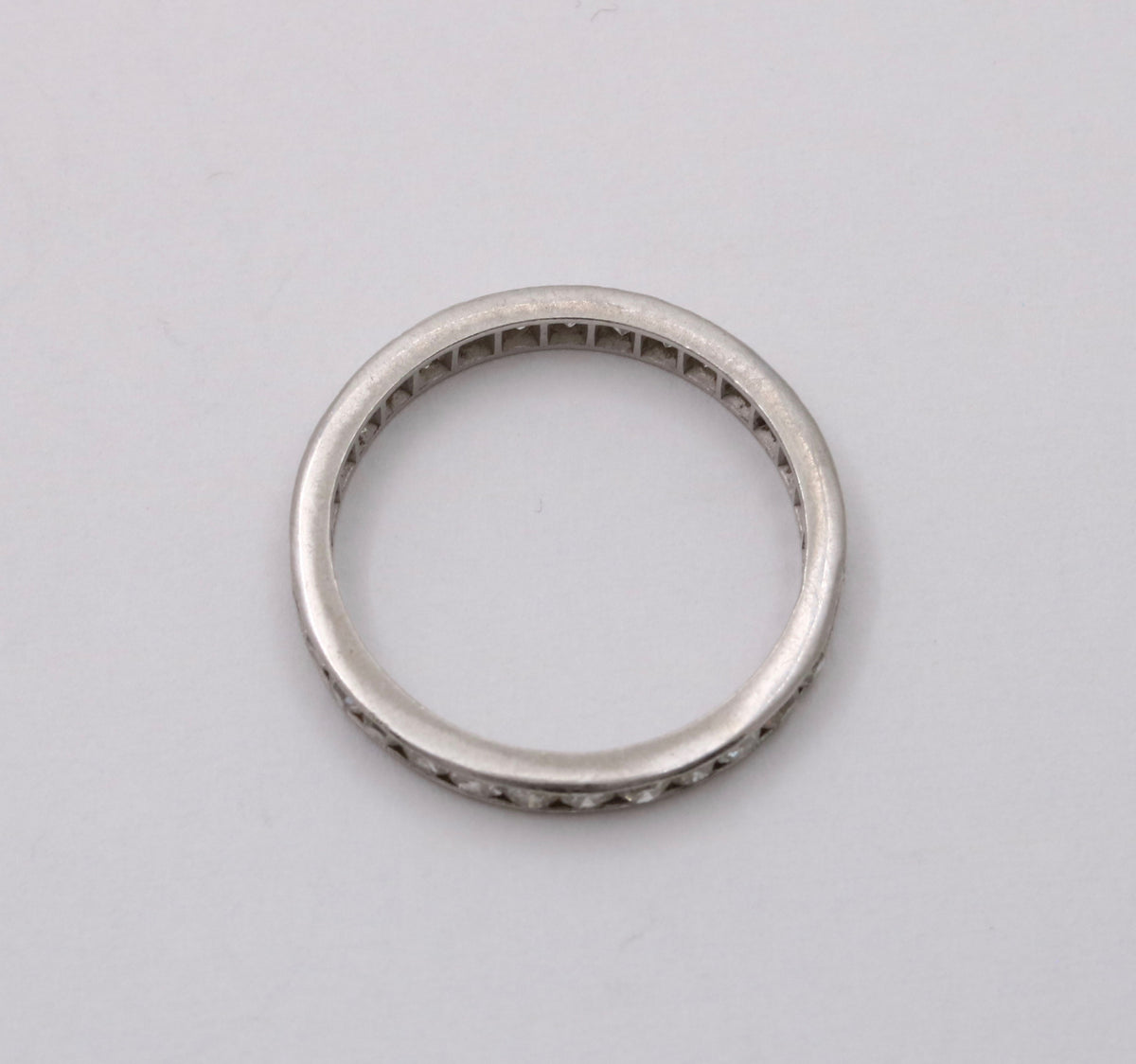 Art Deco Platinum and Diamond Eternity Band, Size 5.75
