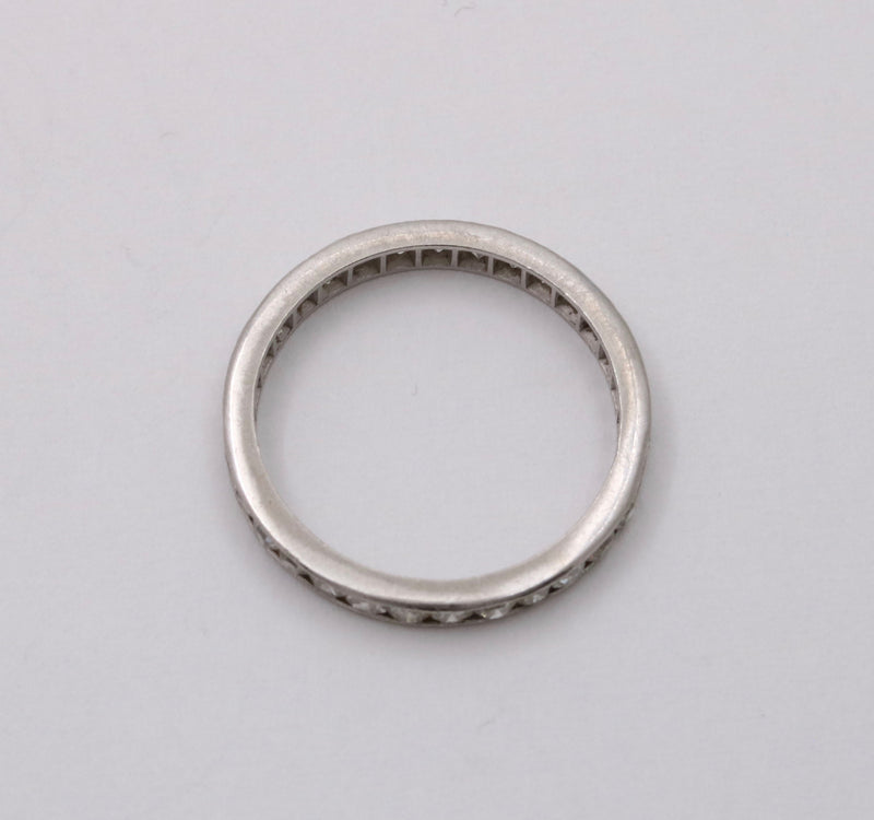 Art Deco Platinum and Diamond Eternity Band, Size 5.75