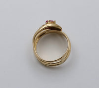 Vintage Ruby, Diamond, and 18K Gold Snake Ring