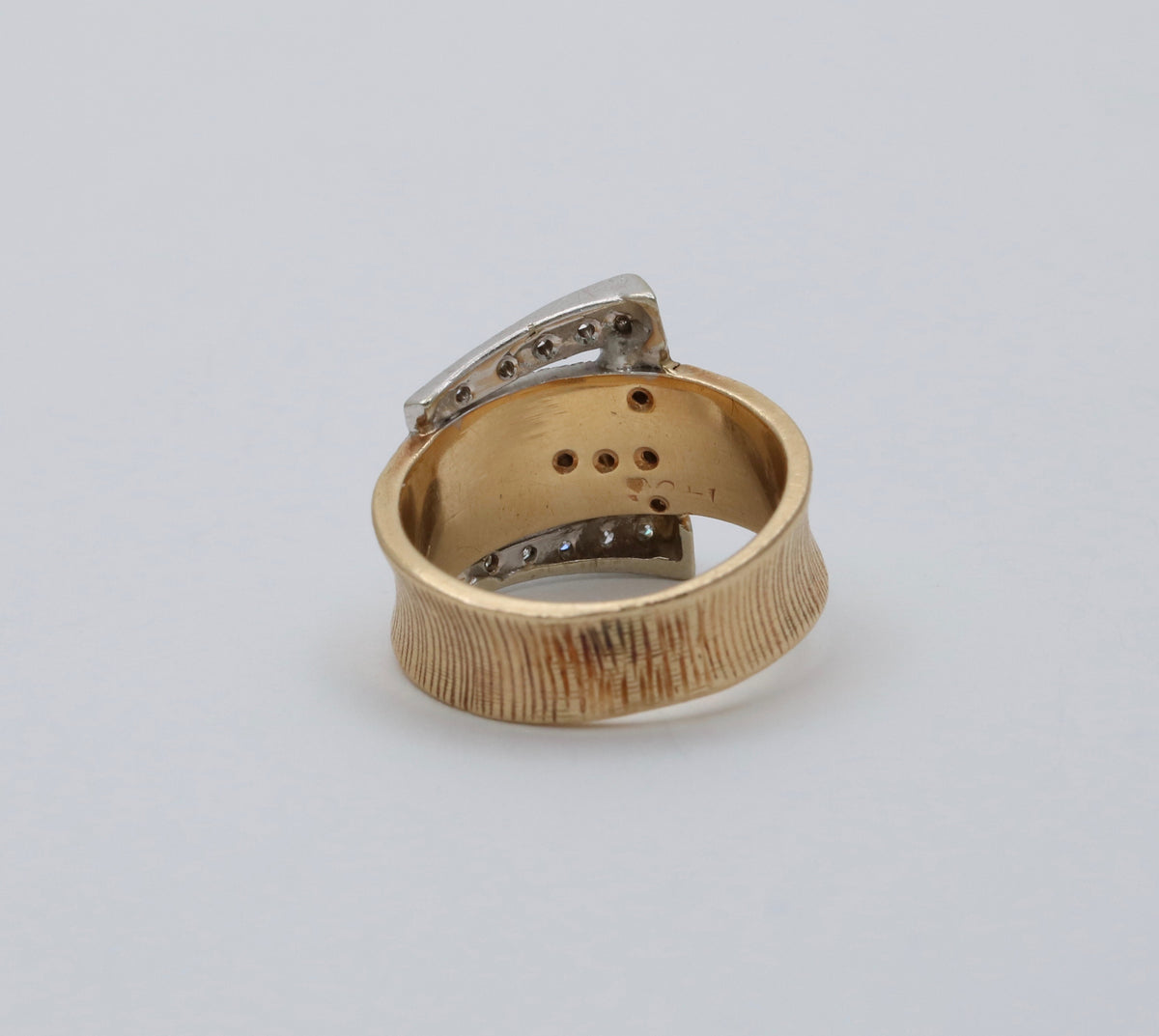 Vintage 14K Gold and Diamond Buckle Ring