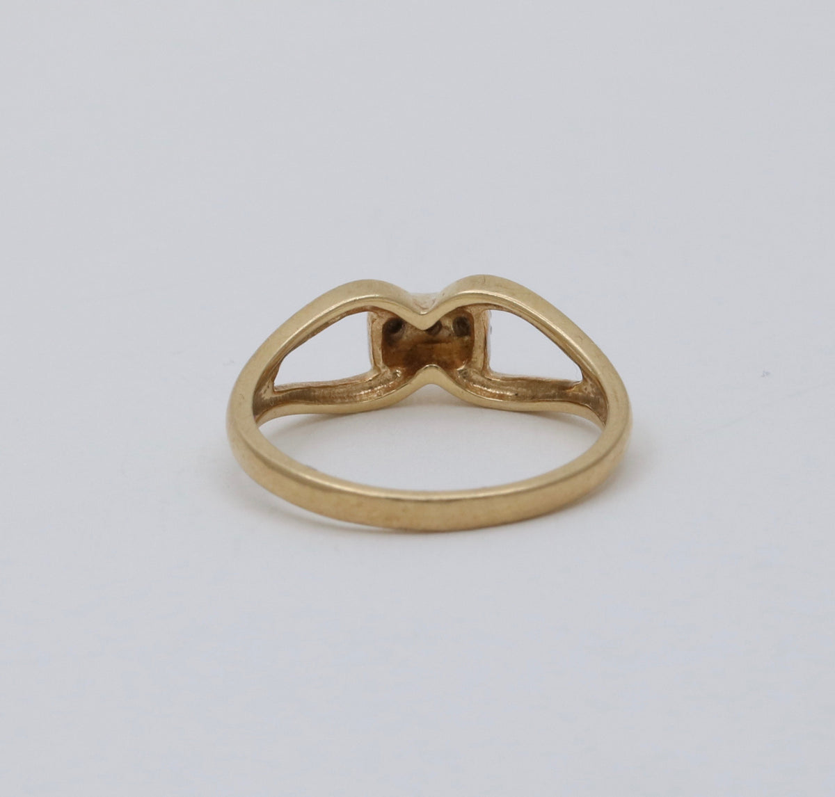 Vintage 14K Gold and Diamond Corset Infinity Style Ring