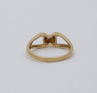 Vintage 14K Gold and Diamond Corset Infinity Style Ring