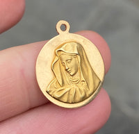 Vintage 18K Gold Virgin Mary Charm
