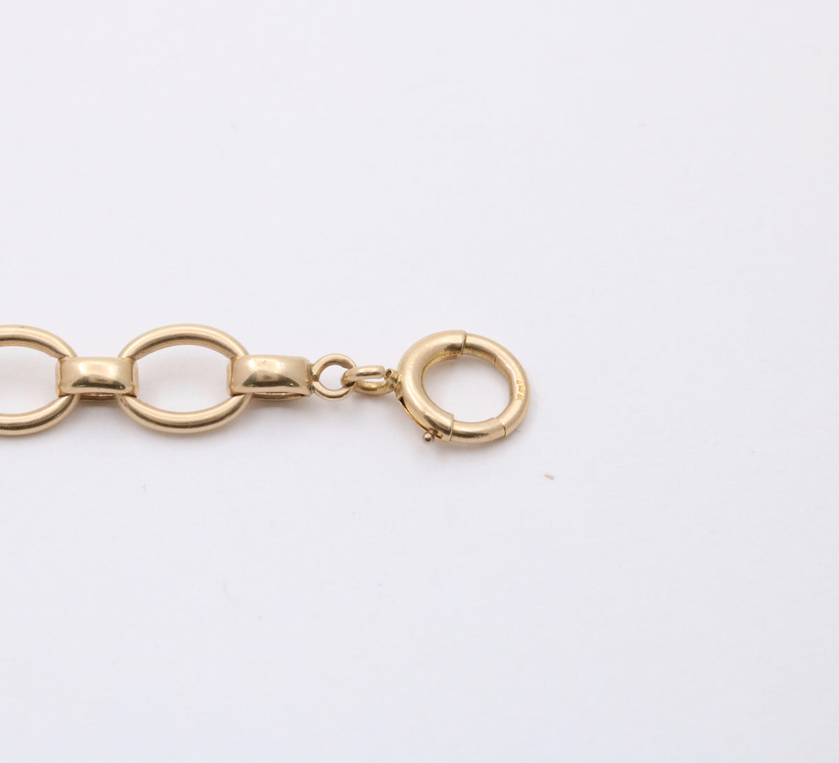 Vintage 14K Gold Oval Link Bracelet, 8.5” Long
