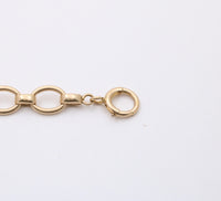 Vintage 14K Gold Oval Link Bracelet, 8.5” Long