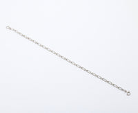 Art Deco 14K White Gold Oval Link Bracelet, 7.5” Long