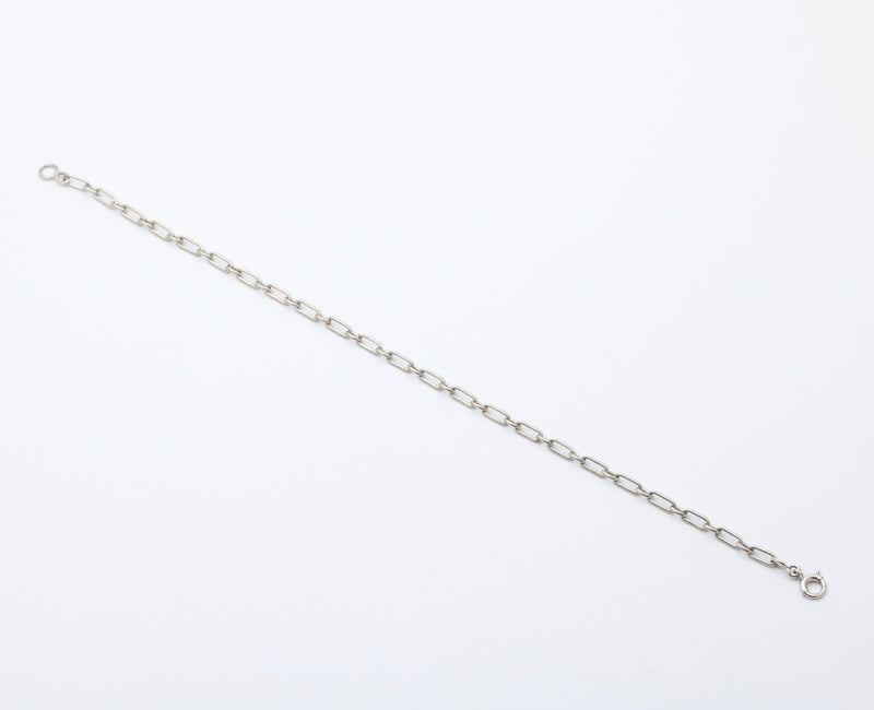 Art Deco 14K White Gold Oval Link Bracelet, 7.5” Long