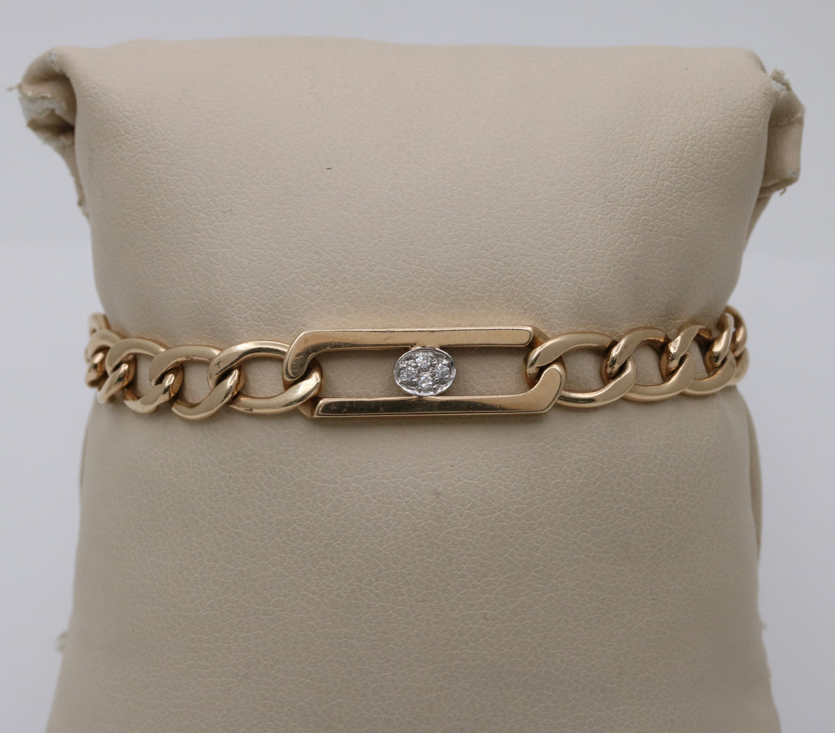Vintage Solid 14k Yellow Gold Elongated Curb Link Chain 