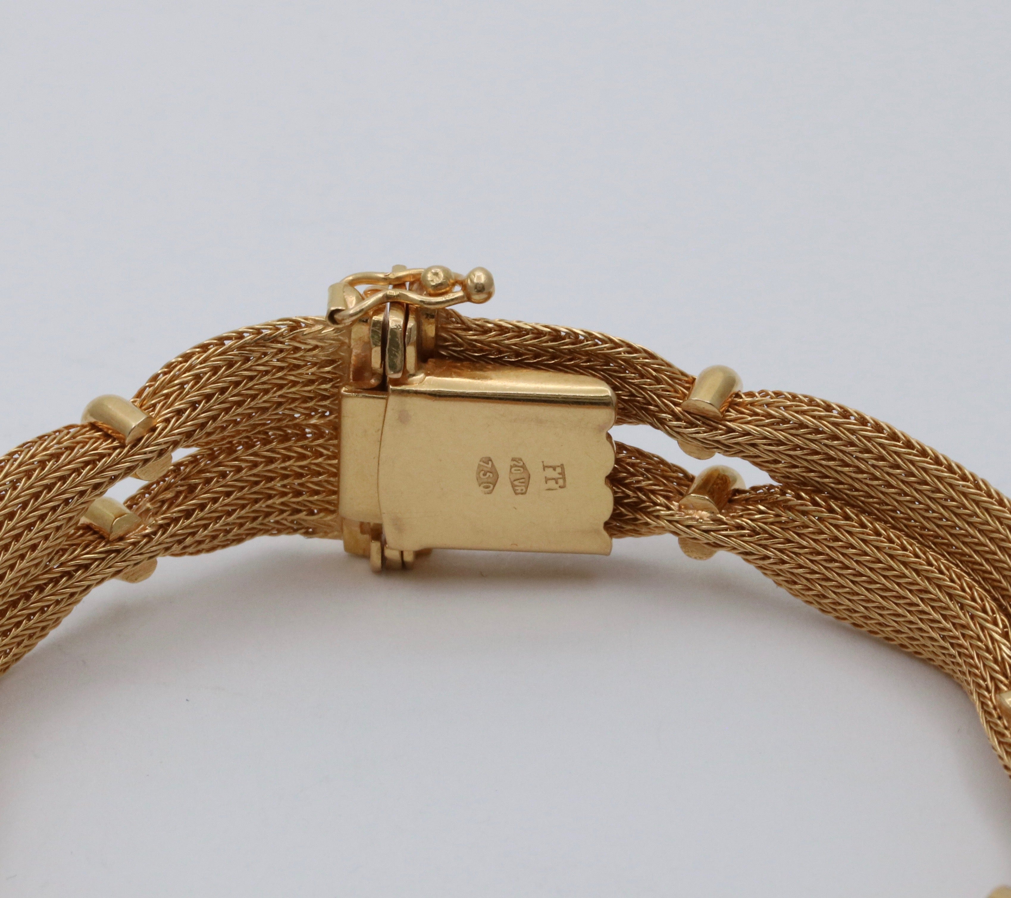 Lot 442: Italian 14K Wide Woven Bracelet, 38.5 grams | Case Auctions