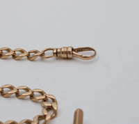 Art Deco 14K Gold Curb Link Watch Chain, 17” Long