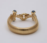 Vintage 14K Gold Tubogas Bracelet, 7” Long