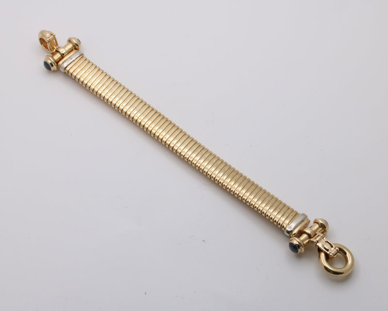 Vintage 14K Gold Tubogas Bracelet, 7” Long