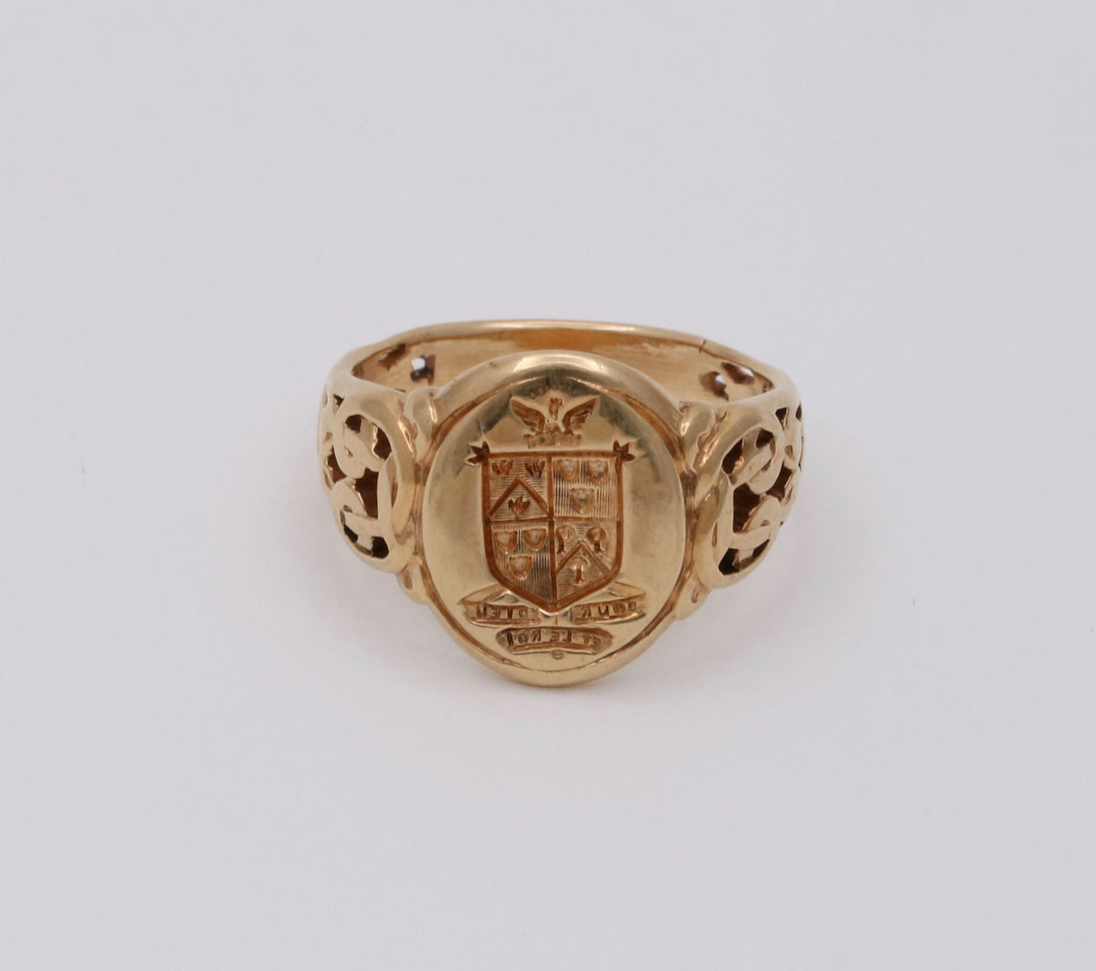 Vintage 14K Gold Shield and Phoenix Signet Ring