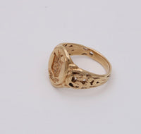 Vintage 14K Gold Shield and Phoenix Signet Ring