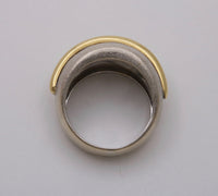 Vintage Modernist 18K Bicolor Gold Dome Ring