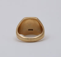 Vintage 14K Gold Greek Key and Monogram Signet Ring