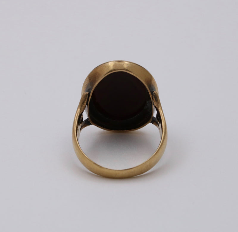 Vintage Sardonyx and 14K Gold Signet Ring