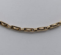 Victorian Diamond Shaped Link 10K Gold Chain, 17.5” Long