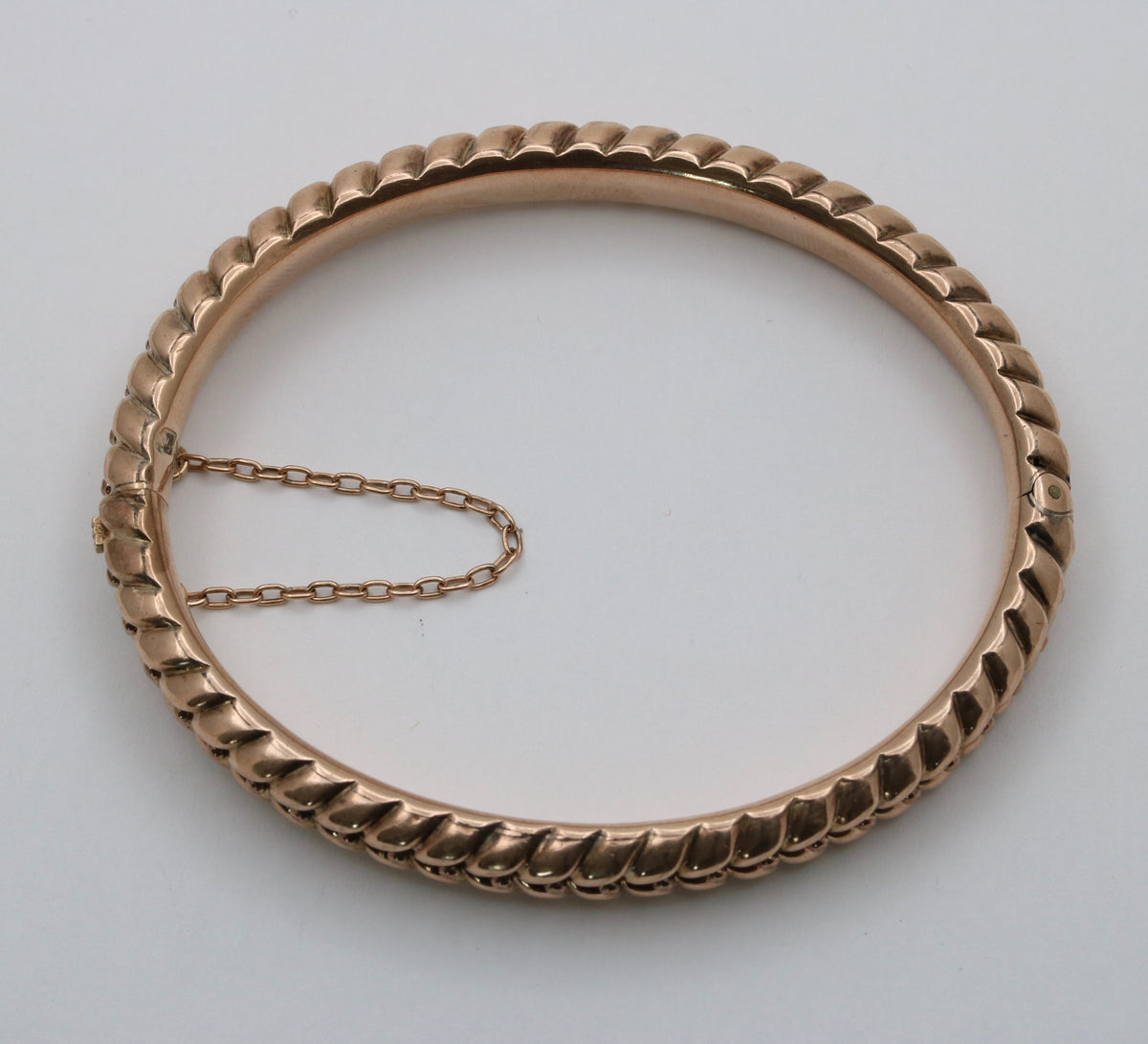 Vintage 9K Gold Plaited Pattern Bangle Bracelet