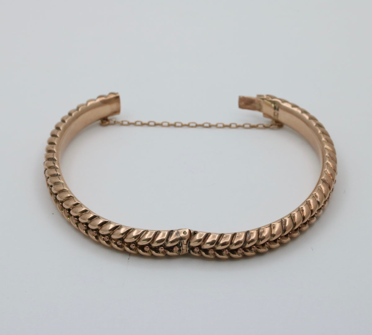 Vintage 9K Gold Plaited Pattern Bangle Bracelet