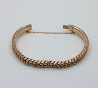 Vintage 9K Gold Plaited Pattern Bangle Bracelet