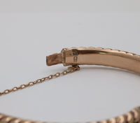 Vintage 9K Gold Plaited Pattern Bangle Bracelet