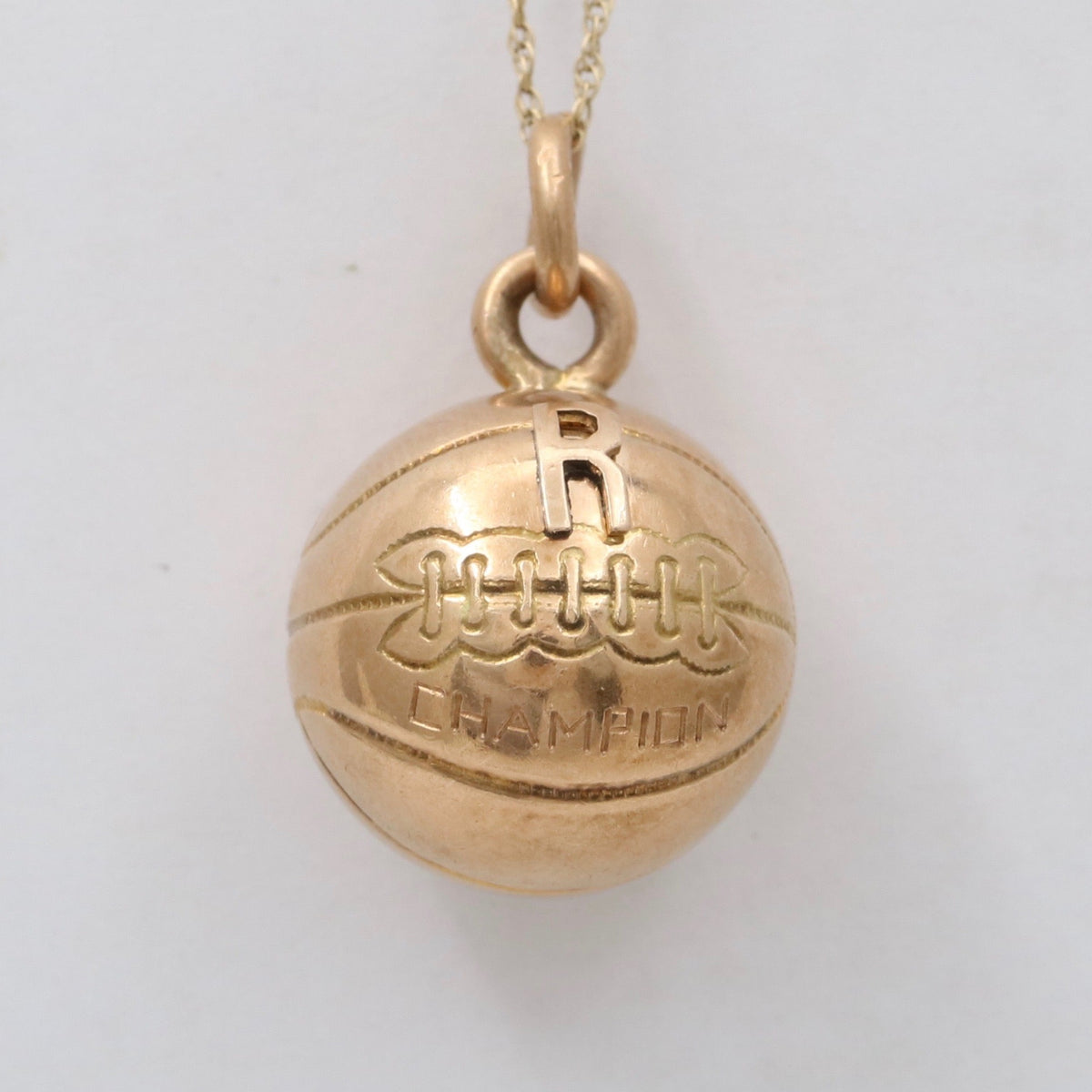 Art Deco 14K Gold Basketball Charm