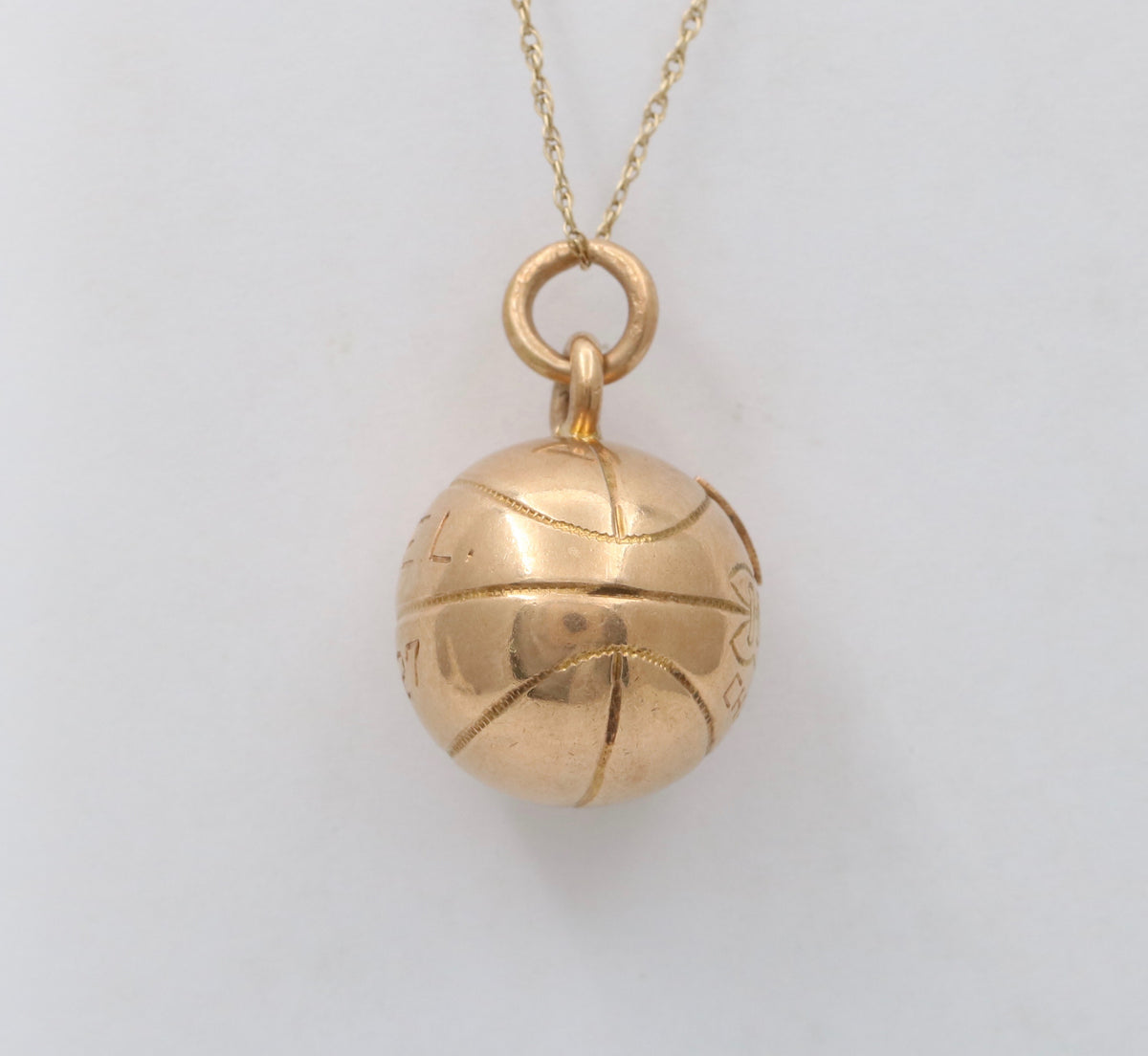 Art Deco 14K Gold Basketball Charm