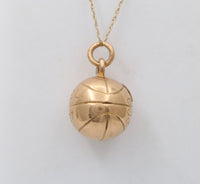 Art Deco 14K Gold Basketball Charm
