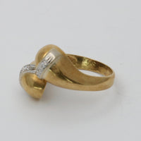 Vintage 18K Gold and Diamond Bypass Ring