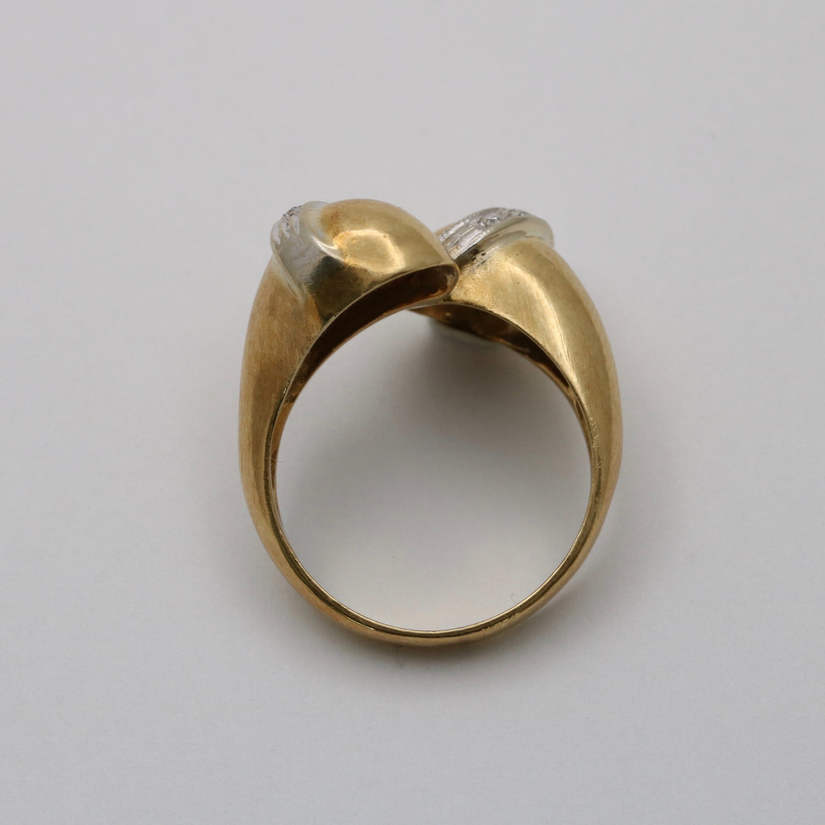 Vintage 18K Gold and Diamond Bypass Ring