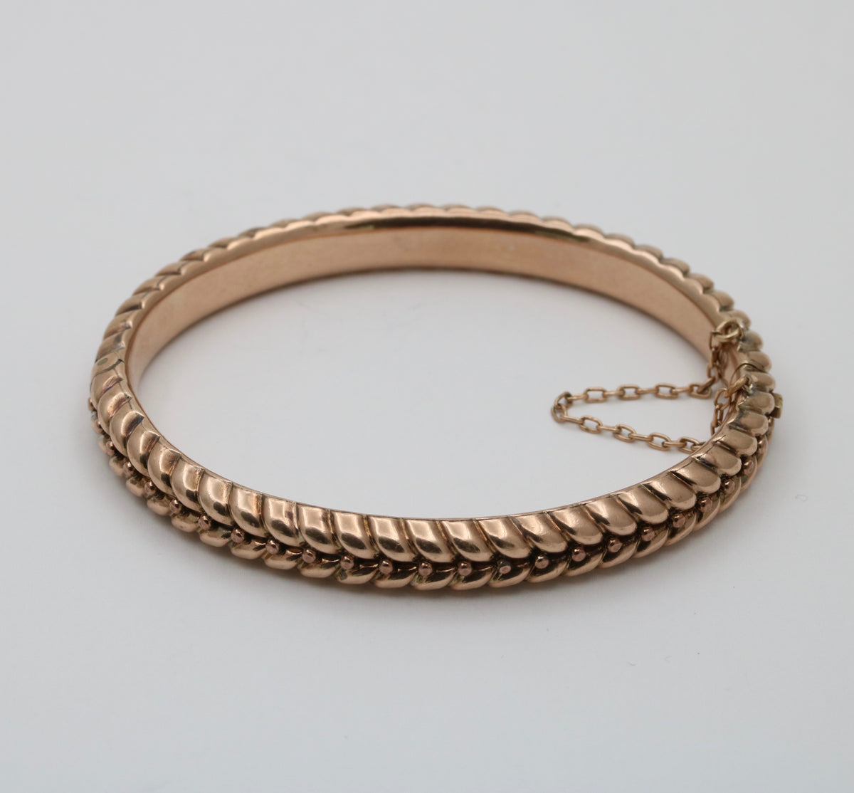 Vintage 9K Gold Plaited Pattern Bangle Bracelet