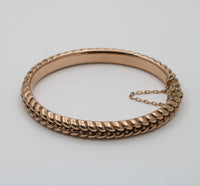 Vintage 9K Gold Plaited Pattern Bangle Bracelet