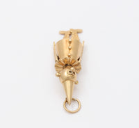 Vintage 14K Gold Articulated Pierrot Charm, Large Clown Jester Pendant
