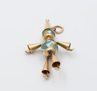 Vintage 14K Gold and Glass Pierrot or Clown Charm