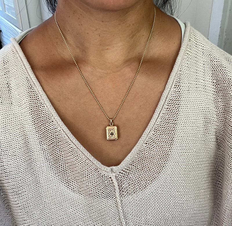 Victorian Revival 18K Gold Vinaigrette and Locket Charm