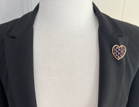 Vintage Tiffany & Co 14K Gold and Gradient Amethyst Heart Pin