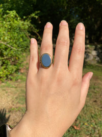 Vintage Sardonyx and 14K Gold Signet Ring