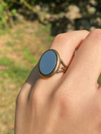 Vintage Sardonyx and 14K Gold Signet Ring