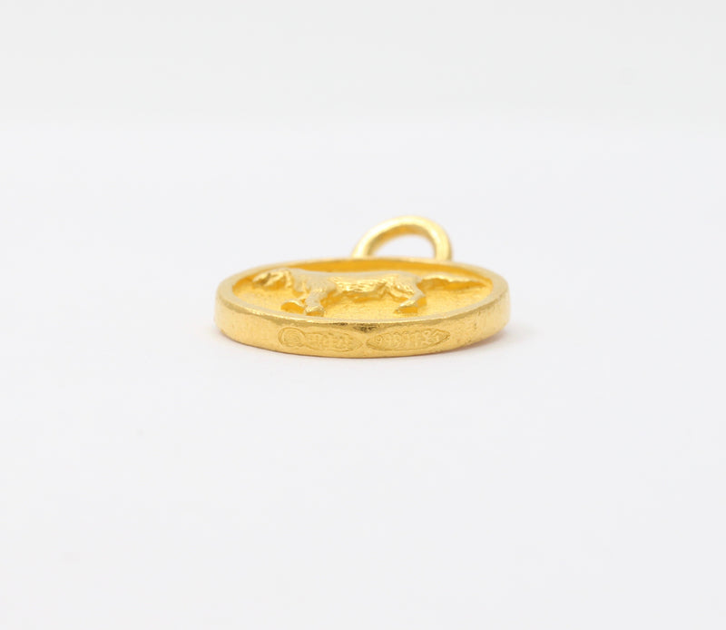 Year of the Horse Zodiac 24K Gold Disc Charm