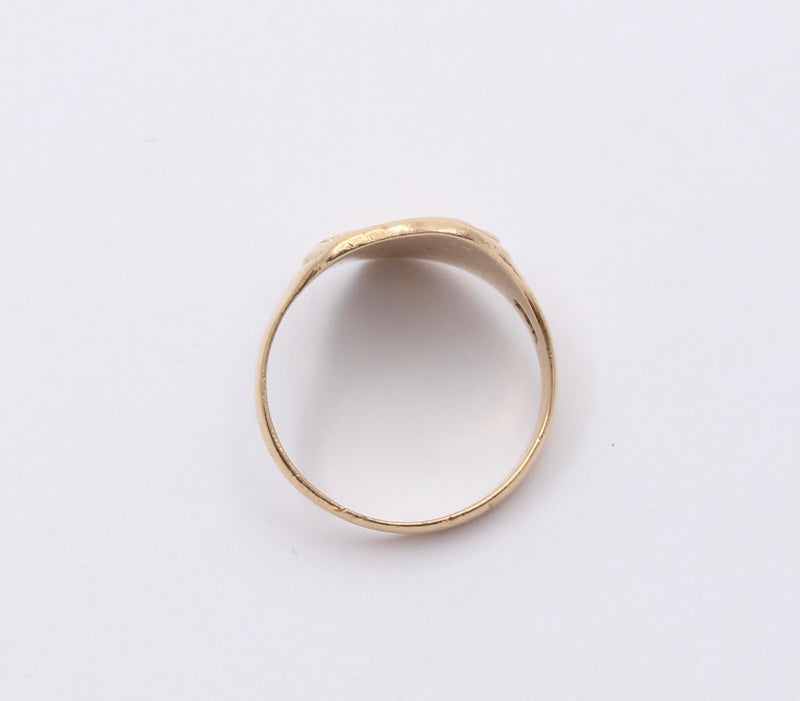 Art Deco 14K Gold “1922” Date Ring, Antique Shield Ring