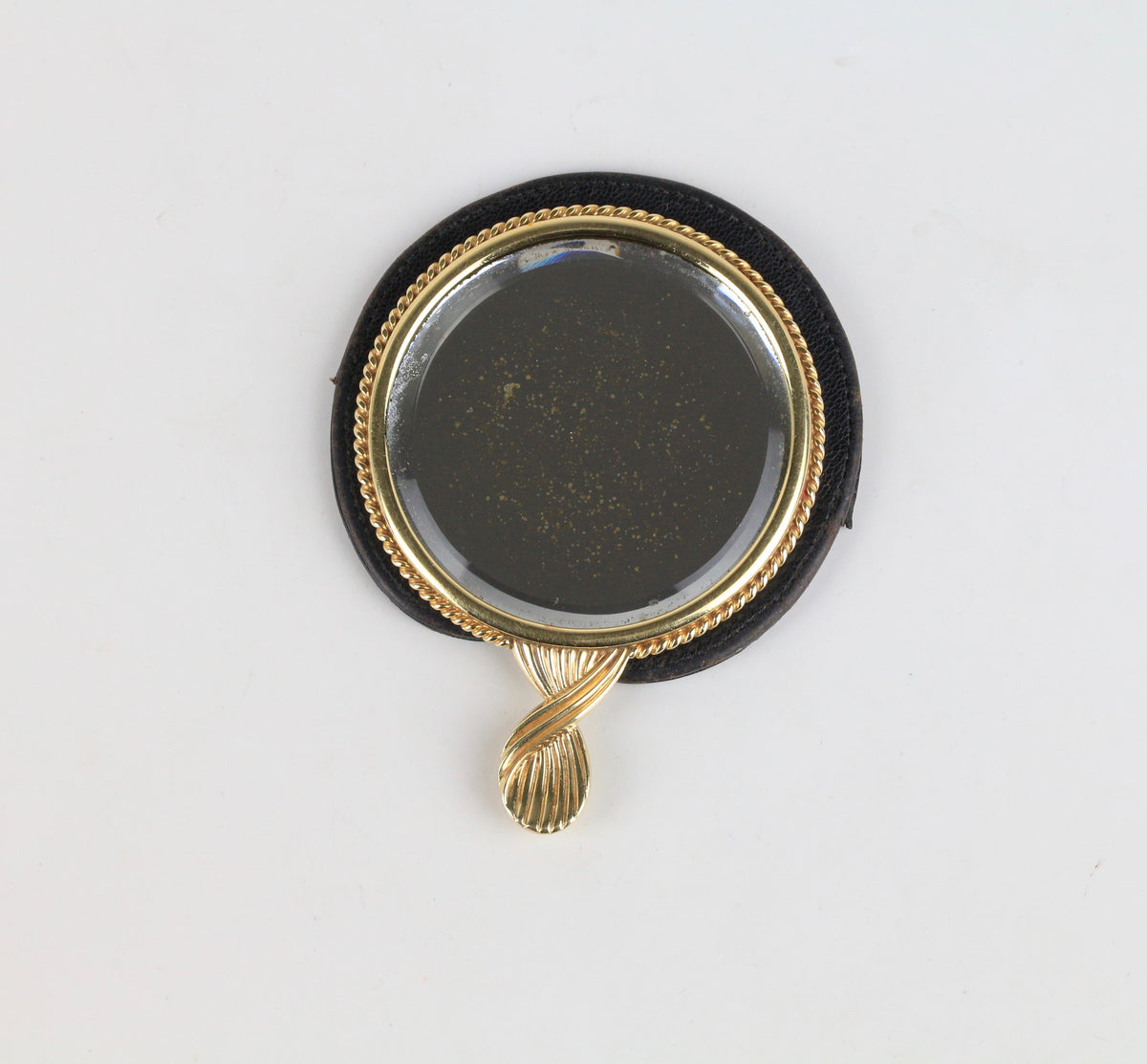Vintage Cartier 14K Yellow Gold Cosmetic Hand Mirror