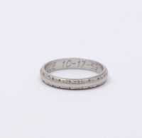 Midcentury Platinum Wedding Band, Vintage Size 6.75 Stacking Ring